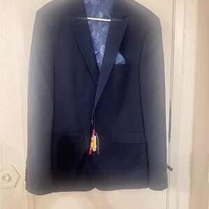 Soul Of London Jacket Men's 46 R Navy Blue Premium Stretch